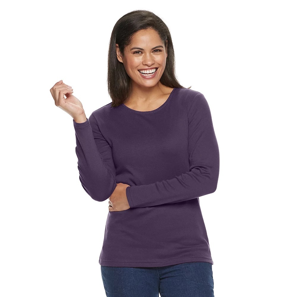 CROFT & BARROW Women's Pima Cotton Crewneck Tee